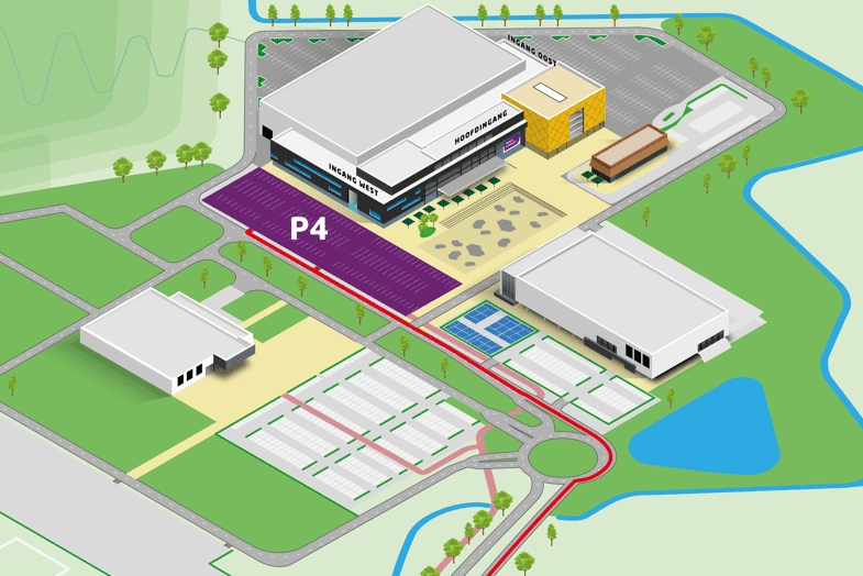 parkeren bij breepark routebeschrijving naar p4